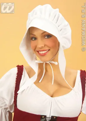 Womens White Bonnet Medieval Hat • £12.49