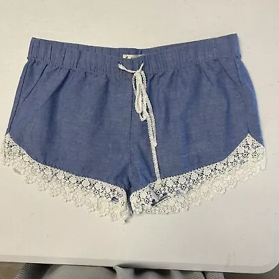 Others Follow Blue Lace Trim Shorts Womens Small NWT • £14.43