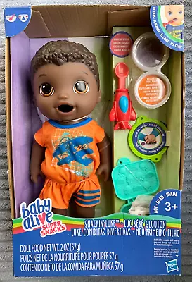 Baby Alive Super Snacks Snackin Luke African American Doll 2017 NIB • $149.99