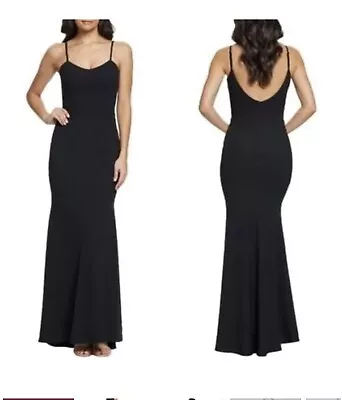 Dress The Population Jodi Crepe Evening Gown Mermaid Formal Maxi Dress Black XXS • $65