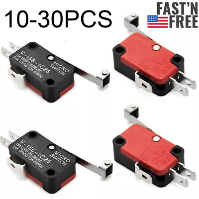$7.69 • Buy V-156-1C25 Limit Micro Switch Long Straight Hinge Roller Momentary SPDT