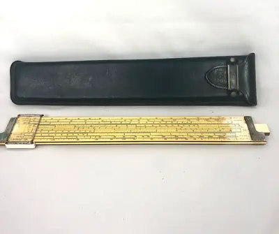 Vintage 1947 Keuffel & Esser K&E Log Log Duplex Decitrig Slide Rule Leather Case • $39