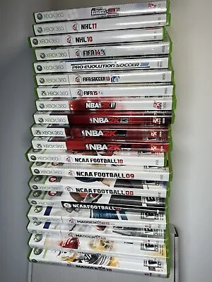 $35 • Buy Lot 19 Xbox 360 Sports Games Madden, NBA2K, NCAA, NHL + More Untested