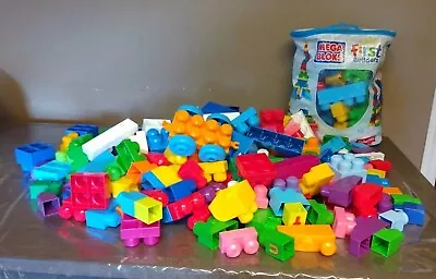 Lot Of (338) First Builders Mega Bloks Building Blocks All Sizes Colors  • $24.99