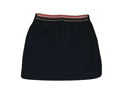 Vintage Missoni Women’s Black Rib Waist Mini Skirt Size 10 Button Embellished • $24.90