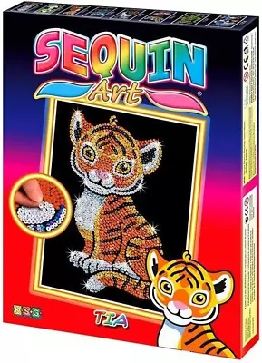 Sequin Art Red Tiger Sparkling Arts And Crafts Picture Kit Creative Crafts • $35.96