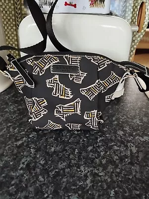 Radley Black Dog Print Small Cross Body Bag Good Condition 🌟 • £10