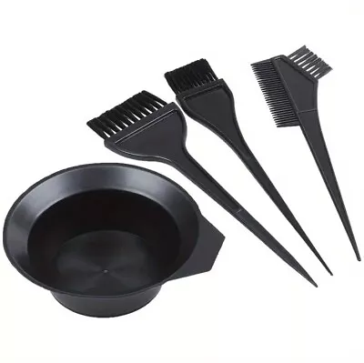 4pc Hair Dye Kit Tint Hair Brush Color Salon Comb Brushes Bowl Mix Colouring Set • £3.97