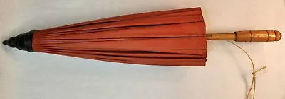Vintage Japanese Wagasa Umbrella Parasol Bangasa Deep Orange • $24.99