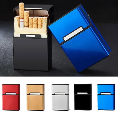 Metal Tobacco Holder Aluminum Cigarette Case Storage Pocket Box For 20 Cigarette • £4.55