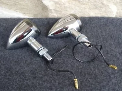 Chrome Bullet Smoke Mini Turn Signal For Harley Chopper • $39