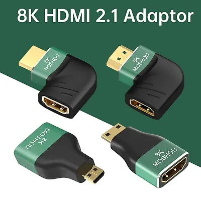 8K HDMI 2.1 Mini HDMI Micro HDMI 270 90 Degree Male To Female Adapter Extender • $4.99