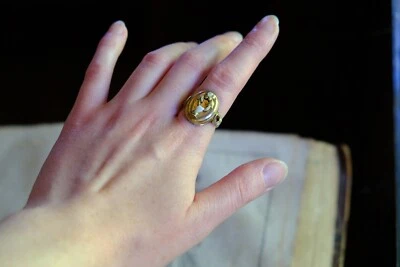 £235.13 • Buy Antique Mourning Hand Wreath Enamel Ring Georgian Victorian Biedermeier Jewelry