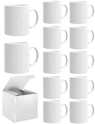 12 Sublimation Mugs White Coffee Mugs Tazas Para Sublimacion Blank 11oz • $40.98