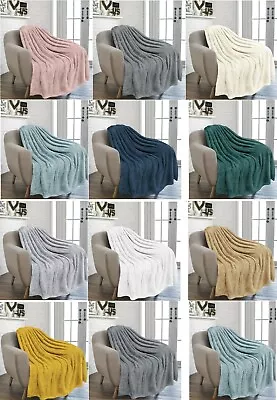 £10.49 • Buy Luxury Waffle Honeycomb Throw Popcorn Blanket Warm Soft Travel Bedspread