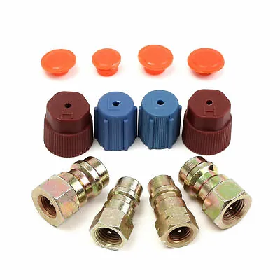 A/C R-12 To R-134a Retrofit Conversion Adapter Fitting 7/16 3/8 SAE Valves Kit • $16.51