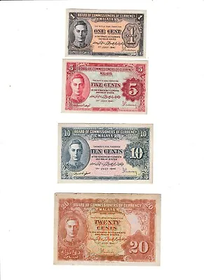 £8.50 • Buy Malaya  Four  Notes  1941