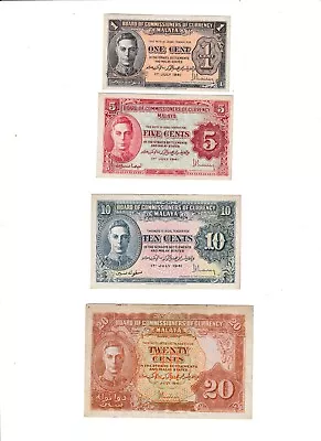 £8.50 • Buy Malaya  Four  Notes  1941