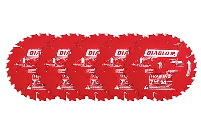 Diablo D0724A 7-1/4  X 24-Teeth Framing Circular Saw Blade For Wood (5 Pack) • $62.99