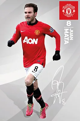 JUAN MATA SIGNATURE SERIES Manchester United FC EPL Soccer Action 24x36 POSTER • $17.99