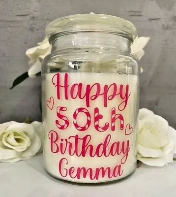 Personalised Birthday Label Sticker For Candle Box 18th 21st 30th 40th 50th 60th • £3.99