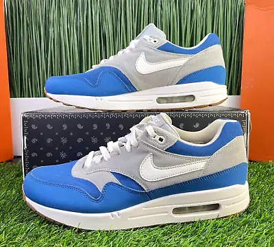 Nike Air Max 1 ID Blue Gray Gum White Leather Mens Running Shoes Size 10 • $124.20