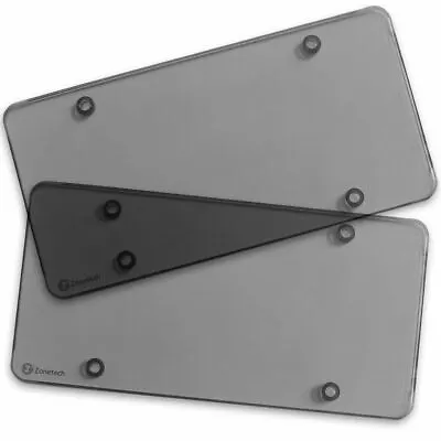 $7.99 • Buy Zone Tech 2x Smoked Flat License Plate Cover Shield Tinted Plastic Tag Protector