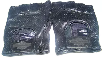 Harley-Davidson Men's Black Fingerless Leather Gloves Size Extra Extra Large XXL • $34.99