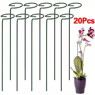 10/20Pcs Metal Plant Bow Stand Stake Strong Round Garden For Flower Support • £12.99