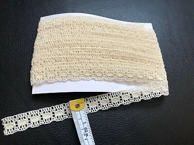 5 Metres Beige Crochet Edging Lace Trim Ribbon Sewing Craft Dress Buy2Get1Free • £3.65