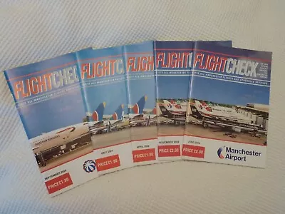 Flightcheck - Manchester Airport Timetable - 5 Issues Ranging From 2000 - 2004 • £10