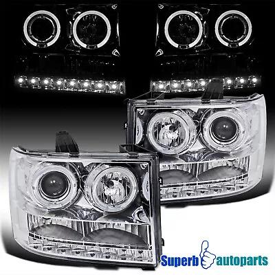 Fits 2007-2013 GMC Sierra 1500 2500HD 3500HD Halo Projector Headlights LED Tube • $138.58