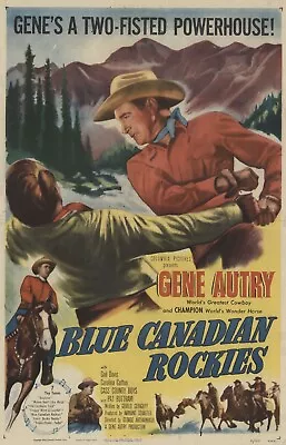 Blue Canadian Rockies 1952 Rare Gene Autry Western On Dvdr • $18.95