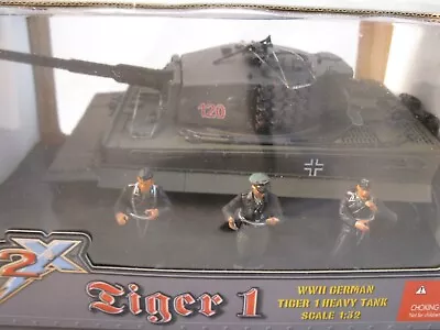 Ultimate Soldier 1:32 WW2 German Tiger I Heavy Tank W/ Three Figures (Grey) MIB • $65