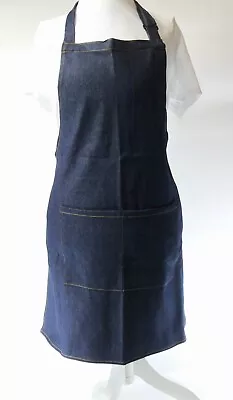 Denim Bib Apron With Adjustable Neck Strap And Pocket  • £8.99