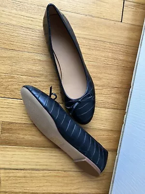 J Crew NEW Black Leather Flats Size 10 • $40