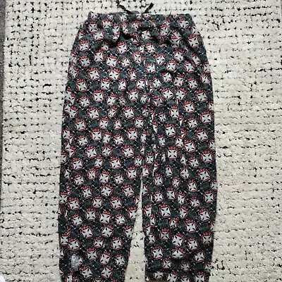 Vintage Big Dog Pajama Pants Large Black Bad Dog Attitude Biker Flames Y2K • $19.95