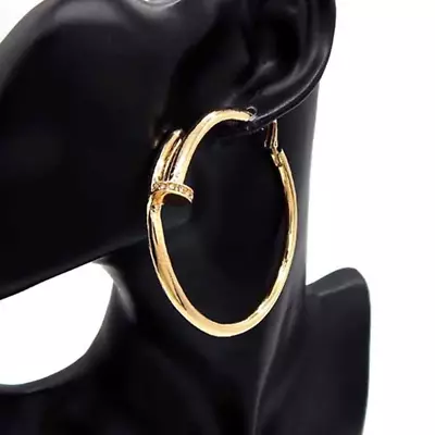 Polished Nail Inspired Hoop Earrings 65 Mm • $19.99