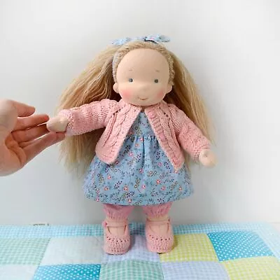 Waldorf Girl Doll 11 Inch (28 Cm) Tall. Natural Organic Textile Steiner Doll • £157.53