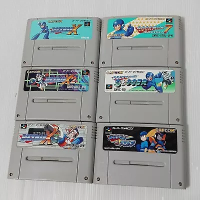 Lot Of 6 Rockman Games X X2 X3 7 Forte Soccer Megaman Super Famicom SFC Nintendo • $120