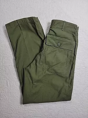 Vintage 1960's OG-107 Sateen Type 1 Pants 31x30 Green Army Trousers Globe Bag • $64.99