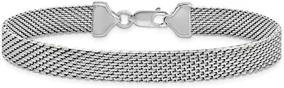 925 Solid Sterling Silver 7MM Flat Coreana Chain Bracelet For Women - 7.5  • $19.99