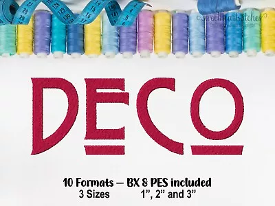 Art Deco Machine Embroidery Font BX Ready Embroidery Download USB CD • $4.95