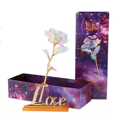 $8.98 • Buy LED Galaxy Rose Flower Valentine's Day Women's Day Gift Crystal Rose W/Box,1/2PC