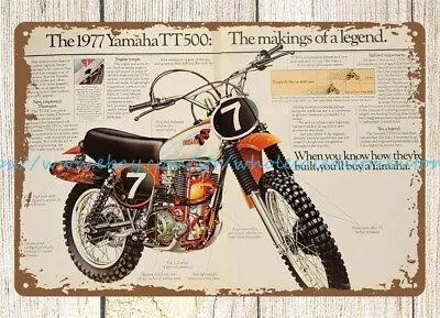 1977 TT500 Motorcycle Biker Motorbike Metal Tin Sign Wall Decoration • $18.86