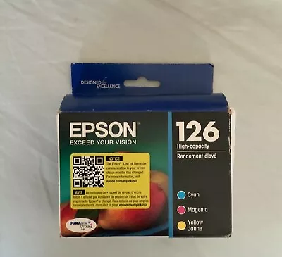 Genuine Epson 126 High-Capacity Ink Cartridge Cyan/Magenta/Yellow Exp 08/2025 • $24.99