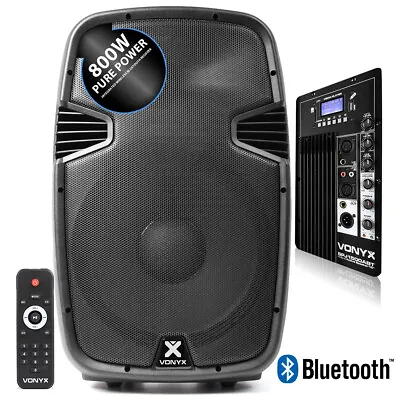 Vonyx SPJ-1500ABT 15 Inch Bluetooth Active USB MP3 PA Powered Speaker 800W • £259