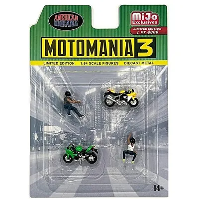 American Diorama 1:64 Diecast Metal Moto Mania 3 Figure & Bike Set • $9.99