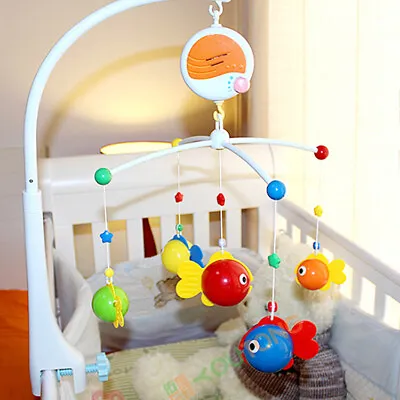 Baby Musical Crib Bed Bell Cot Mobile Dreams Light Nursery Hanging Lullaby Toy • £20.80