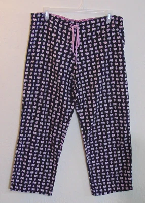 $24.99 • Buy Vera Bradley Womens Pink Elephant Pajama Pants XL Cotton Lounge Pants